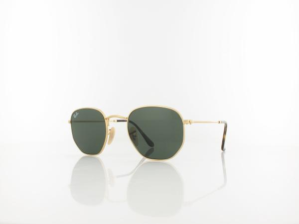 Ray Ban Hexagonal RB3548N 001 48 gold / crystal green