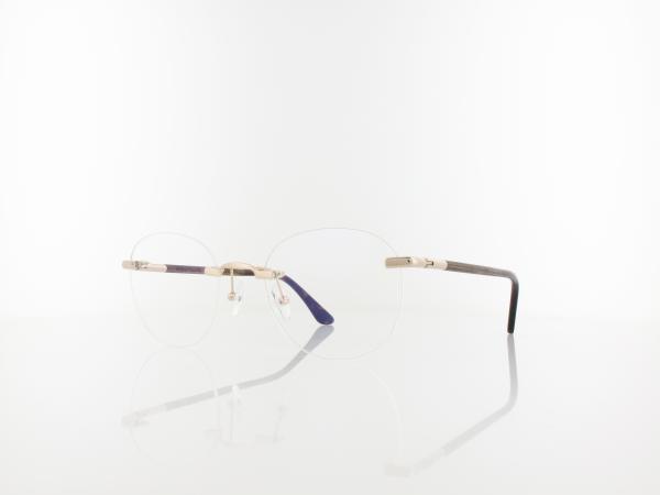 Wood Fellas Ammil Rimless Titanium 11016 6705 52 curled gold shiny